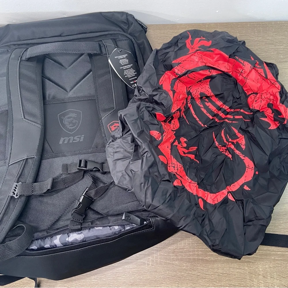 MSI Urban Raider Gaming Backpack Unisex Black Red Dragon Logo 17 In. Laptop Bag